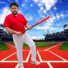 34  - C243- Pro Maple Cupped Wooden Baseball Bat In 34   Red   Black