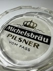 Vintage Michelsbr  u Pilsner German Beer Glass Ash Tray 