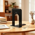 Happyhapi Book Ends  Bookends For Shelves  24pcs Metal 12 Pair  Black 
