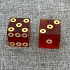 Vintage Binion s Horseshoe Casino Dice Pair Red Bullseye Pips Las Vegas Rare