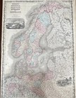 1870 Johnson   s Prussia Norway Sweden Denmark Antique Hand Colored Map