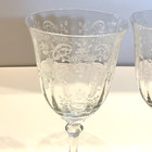 Fostoria Etched Crystal Meadow Rose 7 5 8  Water Wine Goblet Glasses - Pair Of 2