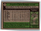 1979 -chris Knapp- Topps Autograph signed auto Baseball Card  453 Angels