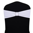Sinssowl Wedding White Chair Sashes 100 Pack Spandex Chair Bands Buckles Slider