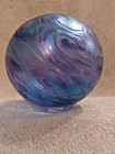 Vtg  Pyromania Glass Studio Oregon Float Purple Iridescent Art Glass Ball Signed
