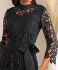 Size 14 Ashro Black Formal Wedding Church Funeral Dinner Party Luana Lace Dress