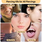 104pcs Body Septum Piercing Kit With 14g 16g 20g Needles Silver