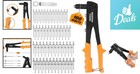Professional Rivet Gun Kit  4 Nosepieces  100 Rivets Ideal For All Diy Projects