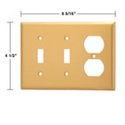 Renovators Supply Switch Plate Brass Double Toggle Light Switch Wall Plate Cover