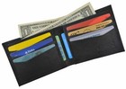 Mens Black Slim Thin Genuine Leather Classic Credit Card Holder Bifold Wallet