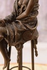 Bronze Sculpture Woman Statue Female Bar On Chair Dress Art Lady Decor Gift Home