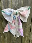 Handmade Vintage Feed Sack Cutter Quilt Hanging Bow - Cute Wall   Door Decor