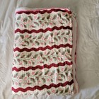 Anthropologie Gauze Cotton Sherpa Floral Printed Throw Blanket Festive Cozy Soft