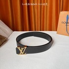 Louis Belt Black Leather Gold Buckle