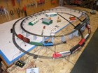 Restored Ho Scale 4x6 Elevated One Track  2-trains Complete Train Set Layout  40