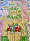 Vintage    that   s Our Baby    Quilt Crib Blanket Bedspread 1970s 34x44