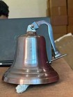 11  Nautical Hanging Door Ship Bell Vintage Brass Big With Wall Mounted Bracket