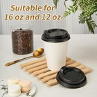 100 Count  Disposable Coffee Cups Lids For 12  16  20 Oz  Paper Hot To Go Cups 