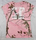 Womens Major League Bowhunter Paint Roller Fitted T-shirt Realtree Pink Camo L