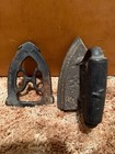 Vintage Antique Clothes Sad Iron   Matching Trivet Cast 7