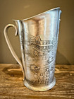 Wendell August Forge - Vintage Aluminum Water Pitcher - Amish Barn Raising Theme