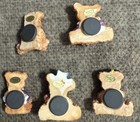 Vintage Ceramic Porcelain Teddy Bear Magnets Collection lot Of 5