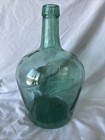 Vintage French Viresa Wine Bottle Demijohn 12  Green Aqua Clear Glass