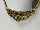 Vintage Matson Signed T420 Gold Plated Rose Ormolu Vanity Mirror Perfume Tray