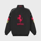 Men s F1 Ferrari Racing Team Jacket Black Embroidered Motorsports Bomber Coat