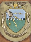 Wwii U s  Army Air Corps Tactical School Framed Heavy Brass Wall Crest Sheild
