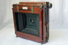 1800s Sands Hunter Co Ltd London 5x7  Bellows Wood Tourist Foldable Field Camera
