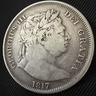 1817 George Iii Silver Halfcrown Bull Head Large Bust