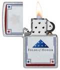 Zippo 46768  Folds Of Honor Americana Design   Street Chrome Lighter  New