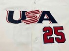 Vintage Russell Athletic Usa Team  25 Baseball Jersey Sz Xl White Usa Stitched