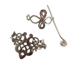 Silver Celtic Hair Slide Clip Barrette Vintage Minimalist Pin 2 Pack Set