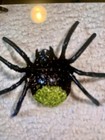 Lot Of 5 Black   Green Glitter Spider Figurines Collectibles