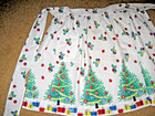 Vintage Christmas Half Apron W  Pocket Trees Ornaments Presents 1950 s Cotton