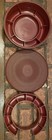 Vintage Domart Art Deco Bakelite Lidded Sewing Box Burgundy 9    Diameter 3pc