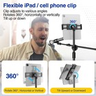 Floor Microphone Mic Stand W Phone Tablet Holder Height Adjustable Boom Tripod