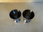 Pair Vintage Mcm Stainless Egg Cups     Kh Hong Kong     Mid-century Modern Design
