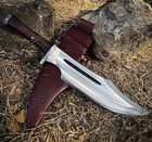 19  Handmade Survival Bowie Knife   Carbon Steel Blade   Hunting Camping Knife