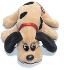 Vtg Pound Puppies Tonka Plush Small Puppy Stuffed Animal Brown Red Ribbon P64