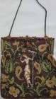 Antique Micro Beaded Handmade Tassel Metal Frame Handbag Purse Bag
