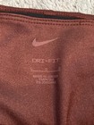 Nike Dri-fit Leggings Womens Large Metallic Maroon Stretch Active Shine Dd5439