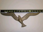 Vintage Mcm Solid Brass Seagull Bird Wall Hanging 16  Coastal Nautical Decor