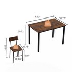 5 Piece Modern Dining Table Set 4 Chairs Wooden Metal Kitchen Furniture Seats 4