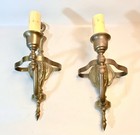 Set Of Three Vintage Wall Sconces- Two Single One Double  - Restored