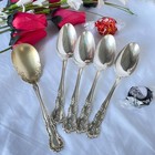 4 Teaspoons Sugar Spoon R  Wallace Sons Sterling Silver Old Atlanta Irving Mono