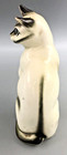 Vintage Siamese Cat Kitten Kitty Large Eyes Sitting Ceramic Figurine 5 75  Tall