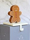 Pottery Barn Brass Gingerbread Mr Spice Stoneware Stocking Holder   Brand New
